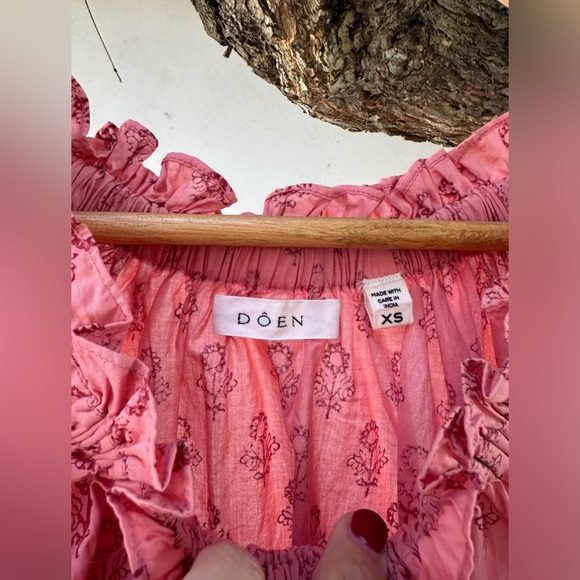 DÔEN Shore Top - Pink Sunflower Block Print- Size XS - Picture 5 of 8